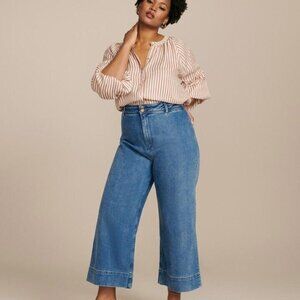 Apiece Apart Merinda Denim Pants Jeans Wide Leg High Waisted 3X PS 18 New